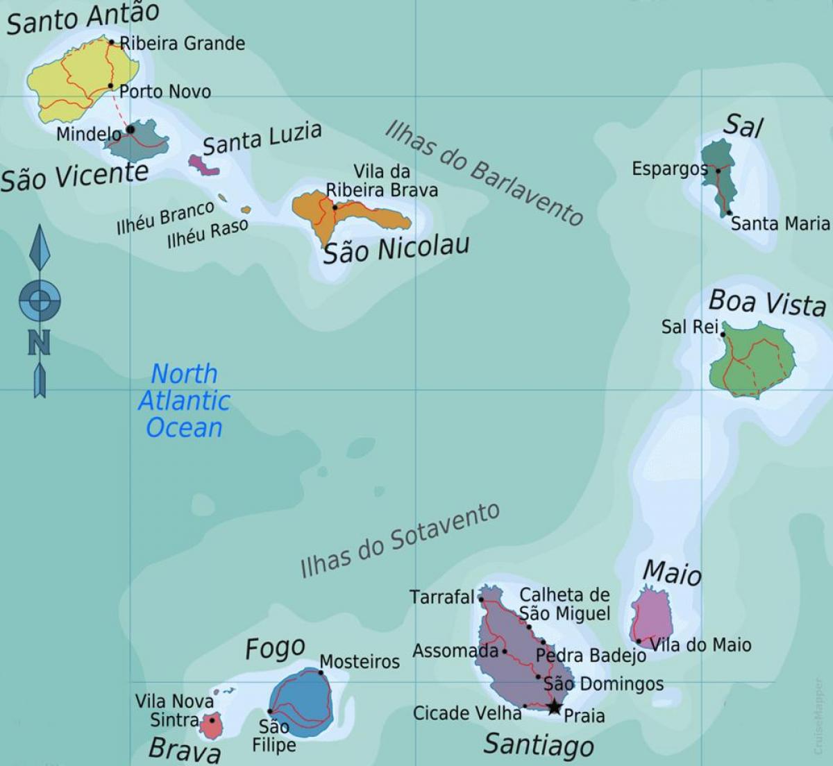 térkép boa vista zöld-Foki-szigetek