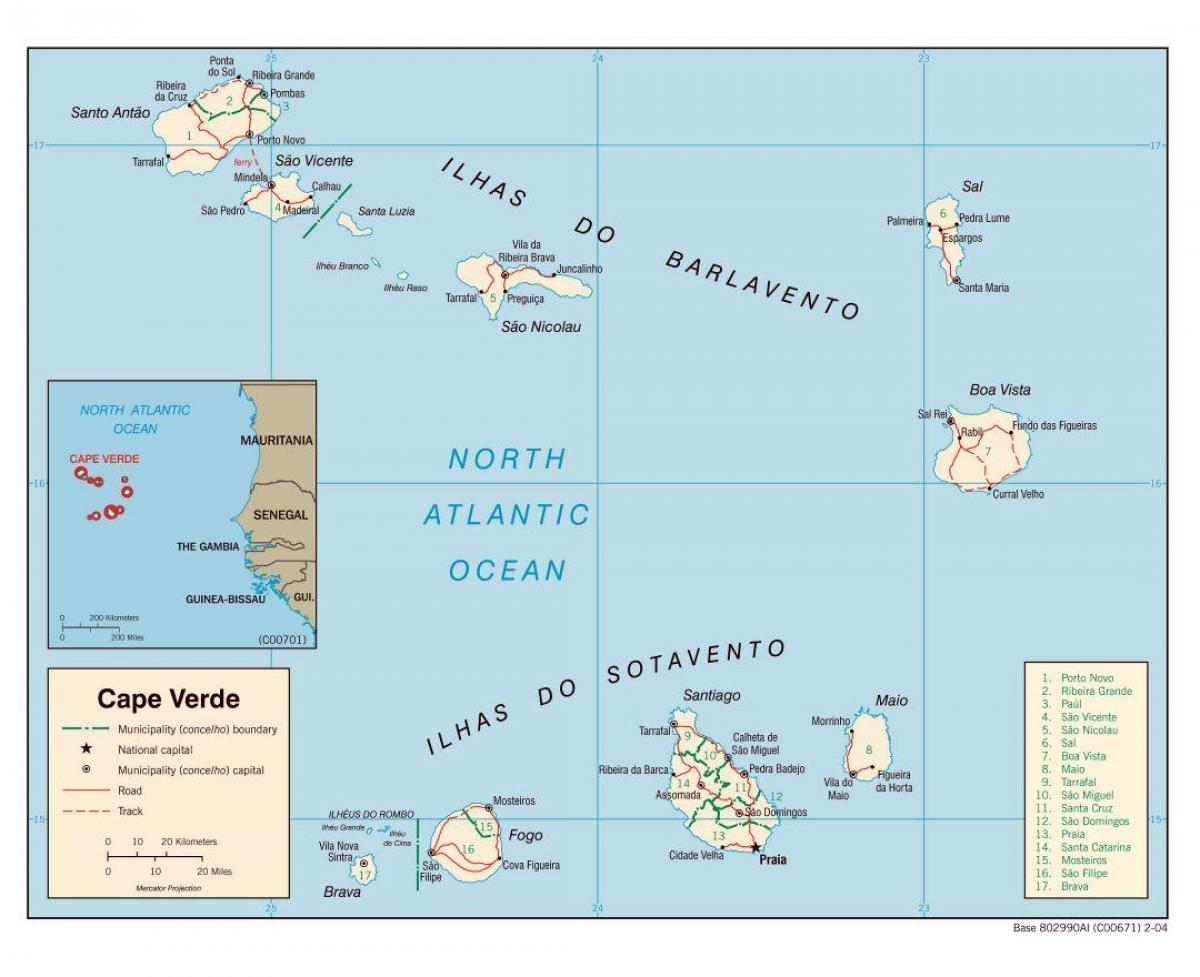 térkép Cabo Verde