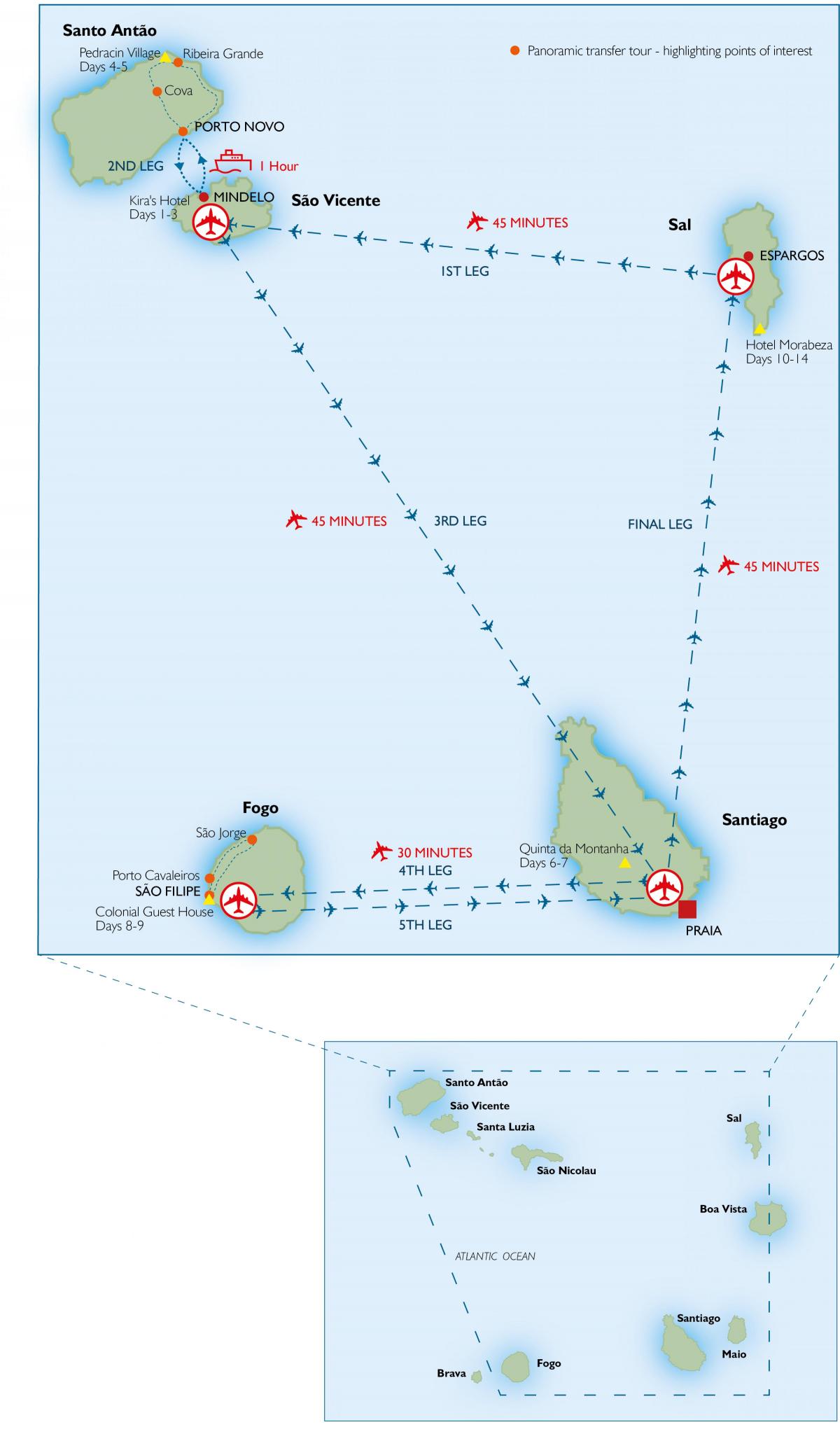 térkép zöld-Foki-szigetek repülőterek