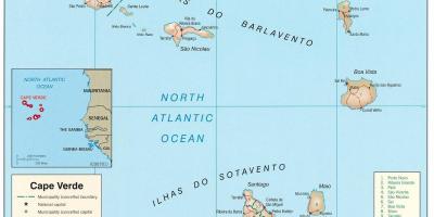 Térkép, ami a zöld-Foki-szigetek